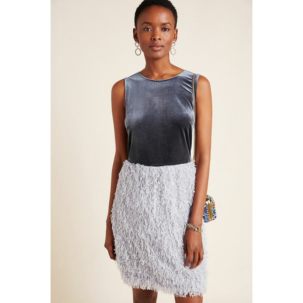 Anthropologie Astor Feathered Mini Dress
